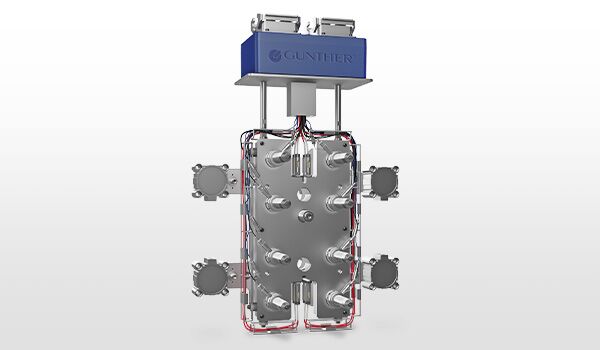 Nadelverschlusssystem 8-fach mit BlueFlow® Düsen vom Typ 5NHF und Hubplatte
